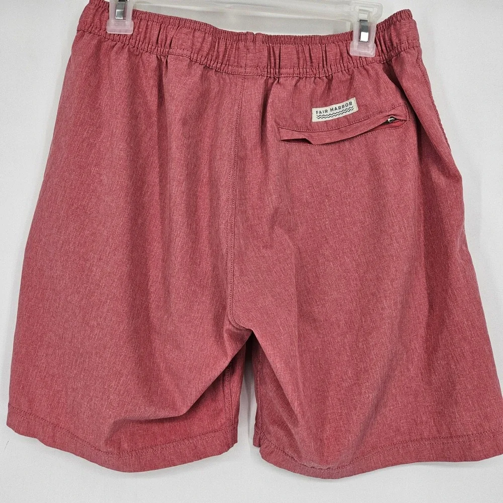 Fair‎ Harbor Swim Trunks Mens Medium Board Shorts Red Lined Outdoor Summer